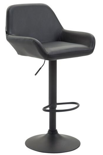 Casalgrande Tabouret de Bar Cuir Artificiel Noir 7x52cm 1