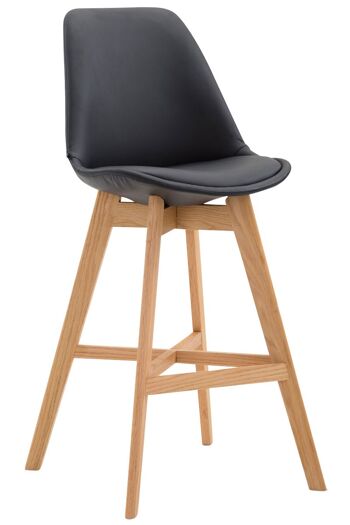 Scortichino Tabouret de Bar Cuir Artificiel Noir 6x56cm 1