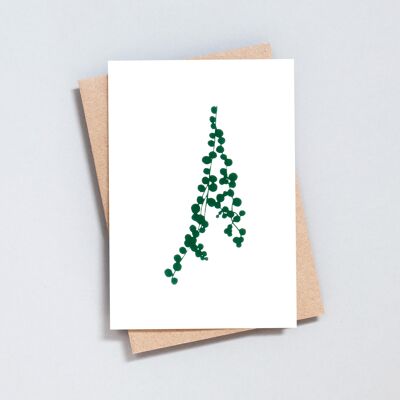 Foil blocked String of Pearls card - Green on Ivory