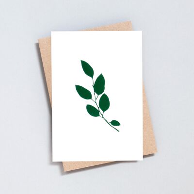 Foil blocked Eucalyptus card - Green on Ivory