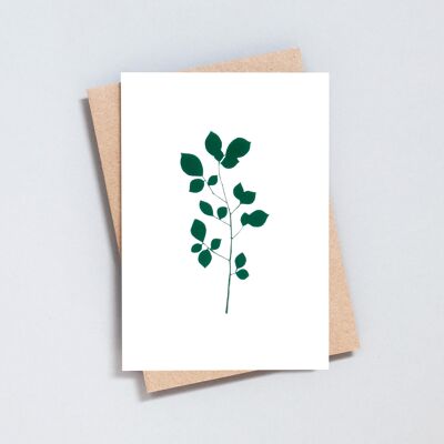 Foil blocked Cherry card - Green on Ivory