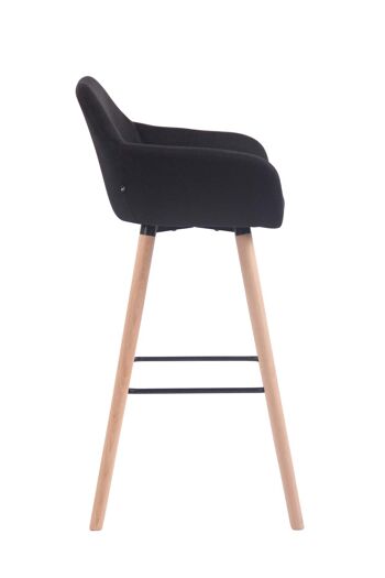 Moncrivello Tabouret de Bar Tissu Noir 8x52cm 3