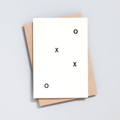 Foil blocked XOXO card - Black on Natural