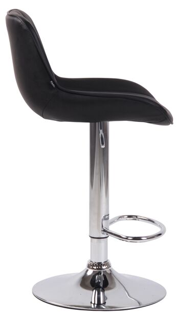 Collepietra Tabouret de Bar Cuir Artificiel Noir 8x50cm 3