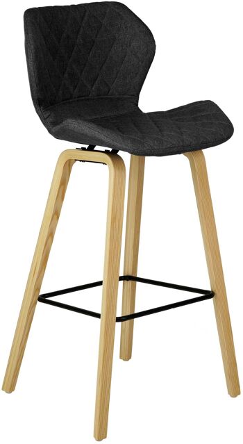 Tabouret de Bar Radicondoli Tissu Noir 10x51cm 1