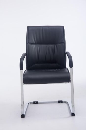 Camponogara Chaise visiteur Cuir artificiel Noir 16x65cm 2