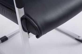 Camponogara Chaise visiteur Cuir artificiel Noir 16x65cm 7