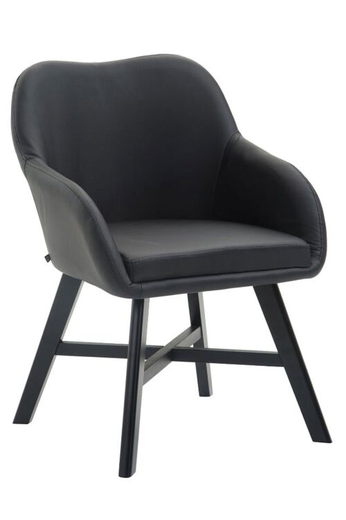 Alessandrino Bezoekersstoel Kunstleer Zwart 10x55cm