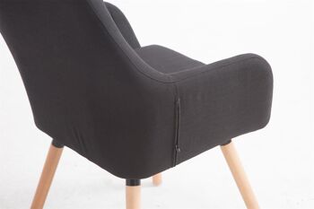 Boccadifalco Chaise visiteur Tissu Noir 10x58cm 6