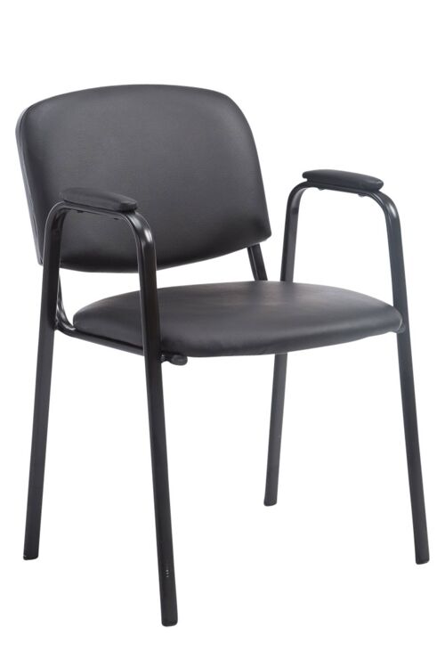 Capolegrotti Bezoekersstoel Kunstleer Zwart 7x55cm