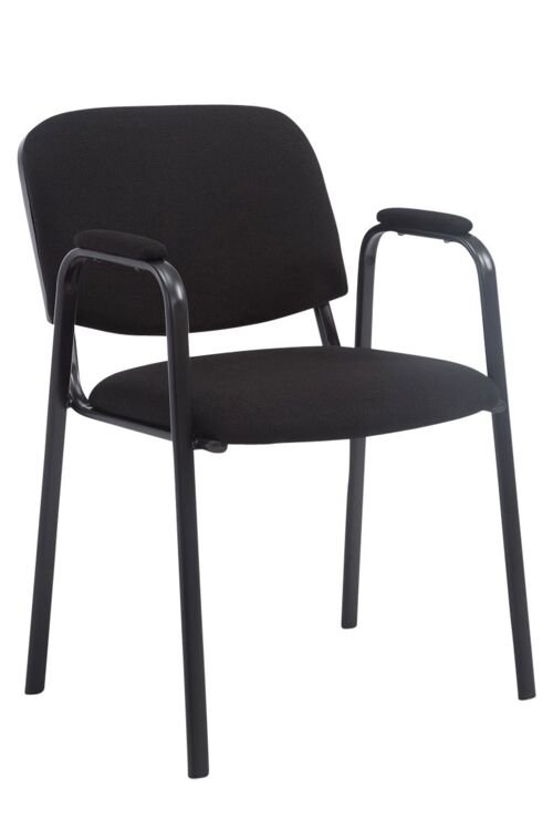 Caracciolino Bezoekersstoel Stof Zwart 7x55cm