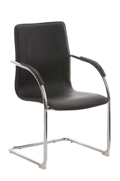 Cascalanella Bezoekersstoel Kunstleer Zwart 6x52cm