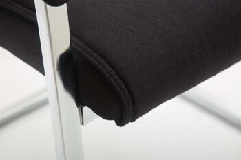 Castelluccio Chaise visiteur Tissu Noir 16x65cm 6