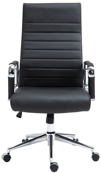 Collefracido Chaise de bureau Cuir véritable Noir 15x66cm 2