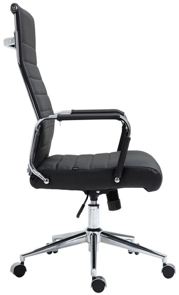Collefracido Chaise de bureau Cuir véritable Noir 15x66cm 3