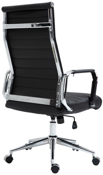 Collefracido Chaise de bureau Cuir véritable Noir 15x66cm 4