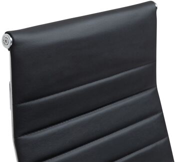Collefracido Chaise de bureau Cuir véritable Noir 15x66cm 5