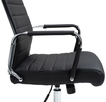 Collefracido Chaise de bureau Cuir véritable Noir 15x66cm 7