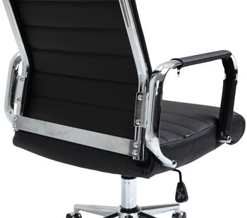 Collefracido Chaise de bureau Cuir véritable Noir 15x66cm 8