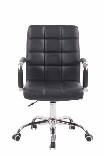 Chaise de Bureau Colleranesco Cuir Artificiel Noir 11x62cm 2