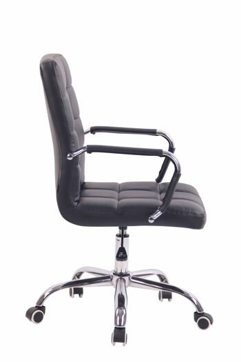 Chaise de Bureau Colleranesco Cuir Artificiel Noir 11x62cm 3