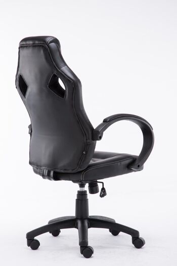 Collescipoli Chaise de Bureau Cuir Artificiel Noir 16x66cm 3