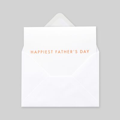 Foil blocked Happiest Father's Day card - Orange on White