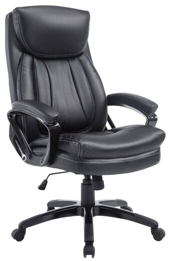 Guastameroli Chaise de Bureau Cuir Artificiel Noir 16x74cm 1