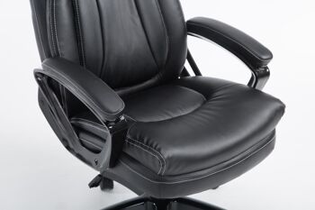 Guastameroli Chaise de Bureau Cuir Artificiel Noir 16x74cm 6