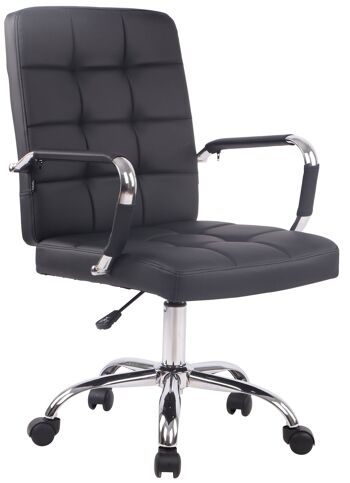Misterbianco Chaise de Bureau Cuir Artificiel Noir 13x63cm 1