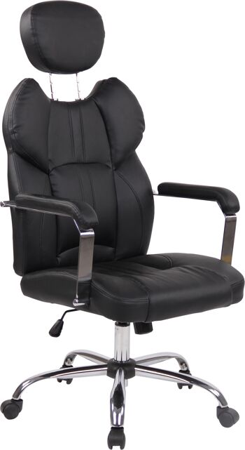 Palacavicchi Chaise de Bureau Cuir Artificiel Noir 17x71cm 6
