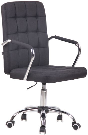 Pentidattilo Chaise de Bureau Cuir Artificiel Noir 10x60cm 1