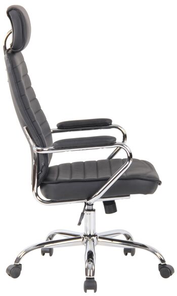 Porticatazzo Chaise de bureau Cuir véritable Noir 16x57cm 2