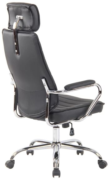 Porticatazzo Chaise de bureau Cuir véritable Noir 16x57cm 3