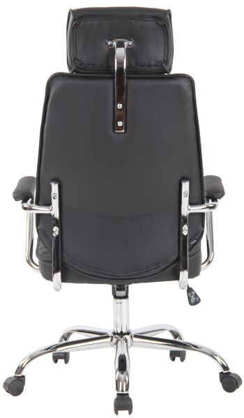 Porticatazzo Chaise de bureau Cuir véritable Noir 16x57cm 4