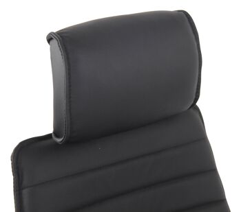 Porticatazzo Chaise de bureau Cuir véritable Noir 16x57cm 5