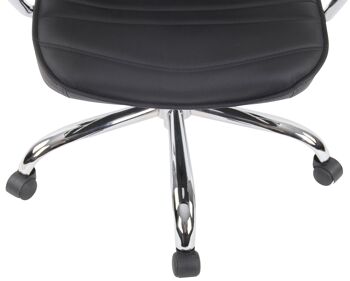 Porticatazzo Chaise de bureau Cuir véritable Noir 16x57cm 7