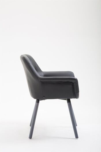 Prangiarella Chaise de salle à manger Cuir artificiel Noir 12x60cm 3