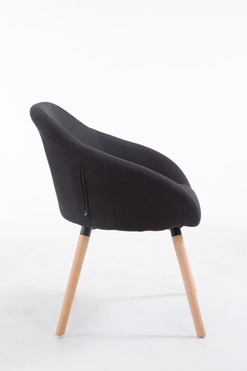 Quarticciolo Chaise de salle à manger Tissu Noir 10x61cm 3