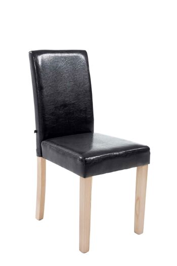 Roccarainola Chaise de salle à manger Cuir artificiel Noir 6x47cm 1