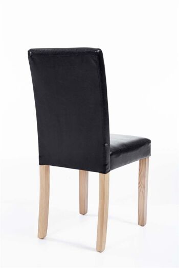 Roccarainola Chaise de salle à manger Cuir artificiel Noir 6x47cm 3