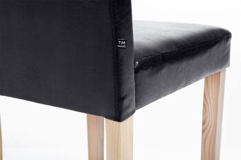 Roccarainola Chaise de salle à manger Cuir artificiel Noir 6x47cm 5
