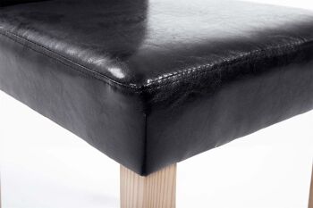 Roccarainola Chaise de salle à manger Cuir artificiel Noir 6x47cm 6
