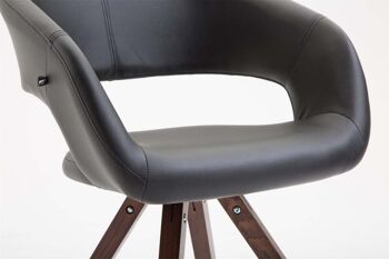 Scorciagallo Chaise de salle à manger Cuir artificiel Noir 11x55cm 6