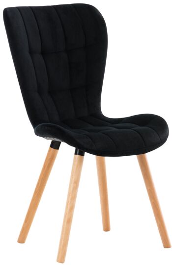 Torrimpietra Chaise de salle à manger Velours Noir 6x63cm 1