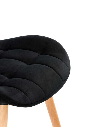 Torrimpietra Chaise de salle à manger Velours Noir 6x63cm 5