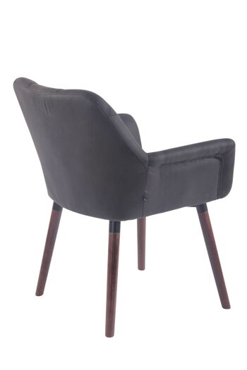 Vallegrascia Chaise de salle à manger Cuir artificiel Noir 10x60cm 3