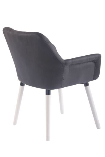 Vallemartina Chaise de salle à manger Cuir artificiel Noir 10x60cm 3