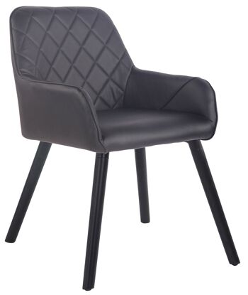 Palagianello Chaise de salle à manger Cuir artificiel Noir 9x58cm 1