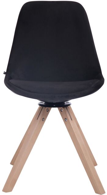 Castelpagano Chaise de salle à manger Velours Noir 6x56cm 2